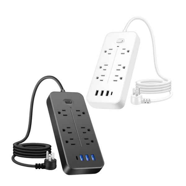 10-in-1 Power Strip Surge Protector with 6 AC Outlets + 4 USB Ports (2-Pack) product image