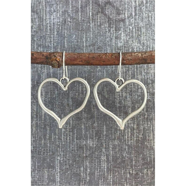 Silvery Heart Shape Hook Drop Earrings product image