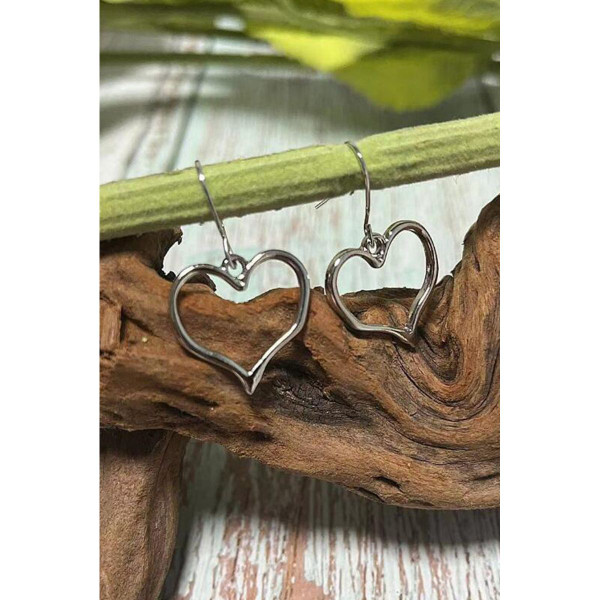 Silvery Heart Shape Hook Drop Earrings product image