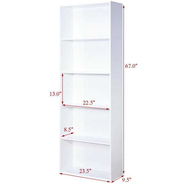 5-Shelf Multi-Functional Bookcase product image