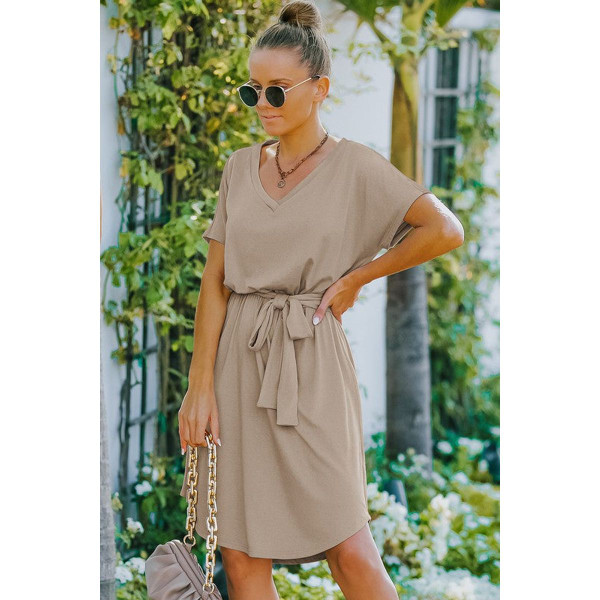 Short Sleeve Tee Waist Tie Dress for Women product image