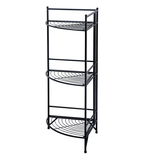 3-Tier Folding Metal Corner Shelf product image