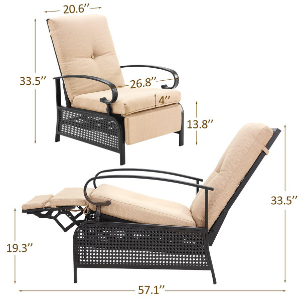 Adjustable Outdoor Metal Recliner (1 or 2-Pack) product image