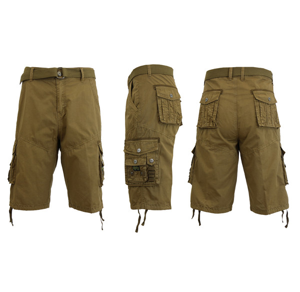 Men's Distressed Vintage Belted Cargo Shorts  product image