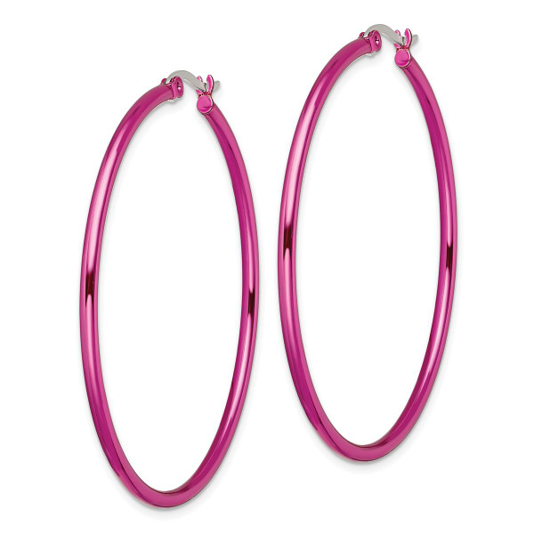Stainless Steel Polished IP-Plated 48mm Diameter Hoops product image