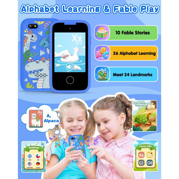 Smart Phone Toy for 4-8 Years Old Kids, Touch Screen Toy Phone with Dual Camera,Game Learning Toy Phone Christmas Birthday Gifts product image
