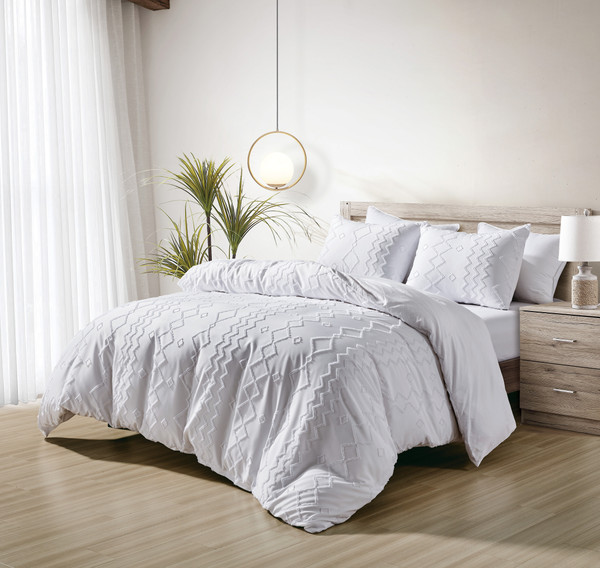 Bibb Home® 2,000TC 3-Piece Tufted Duvet Cover Set product image