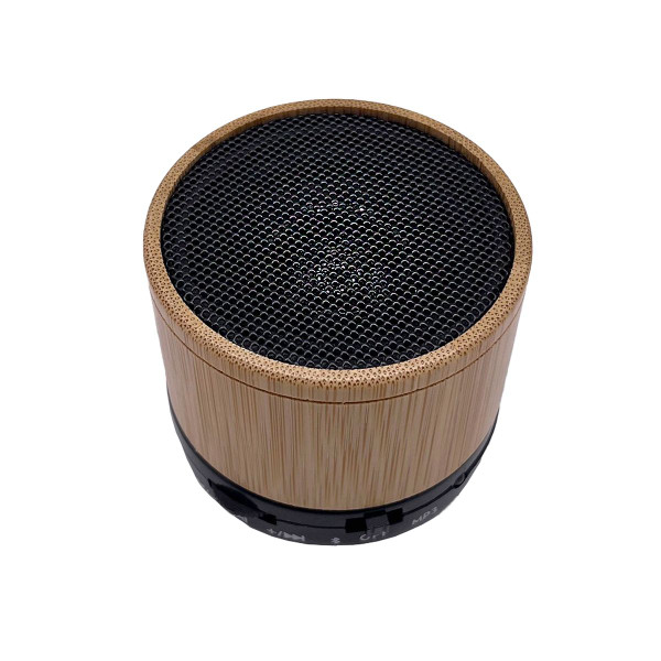 Zummy Bamboo Mini Portable Cylinder Bluetooth Speaker product image