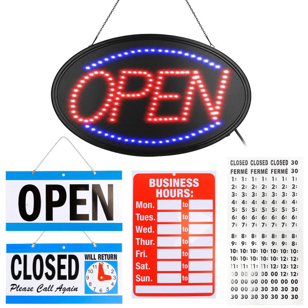 iMounTEK® Neon LED 'Open' Sign & Hours of Operation Signage product image