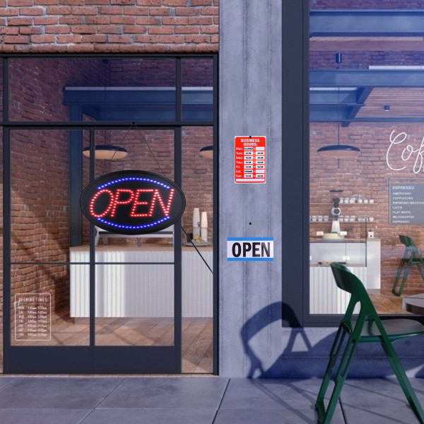 iMounTEK® Neon LED 'Open' Sign & Hours of Operation Signage product image