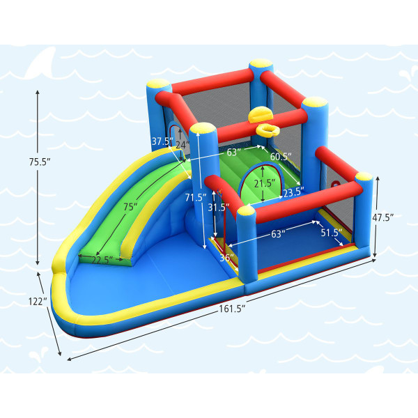 Kids' Inflatable Water Slide Bounce Castle (With or Without Blower) product image