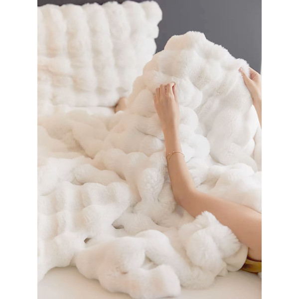 50 x 60-Inch Faux Rabbit Fur Blanket product image