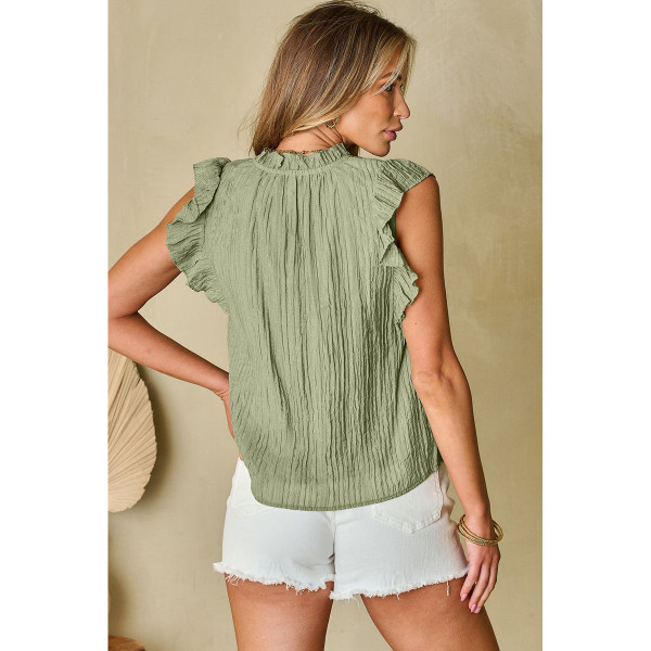 Women's Keira V-Neck Flutter Sleeve Textured Blouse product image