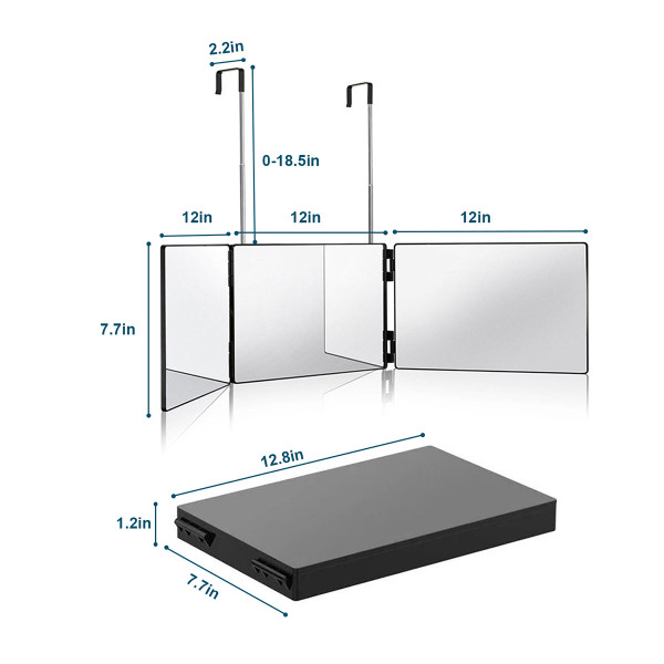 iMounTEK® Foldable 3-Way Mirror (With or Without Light) product image