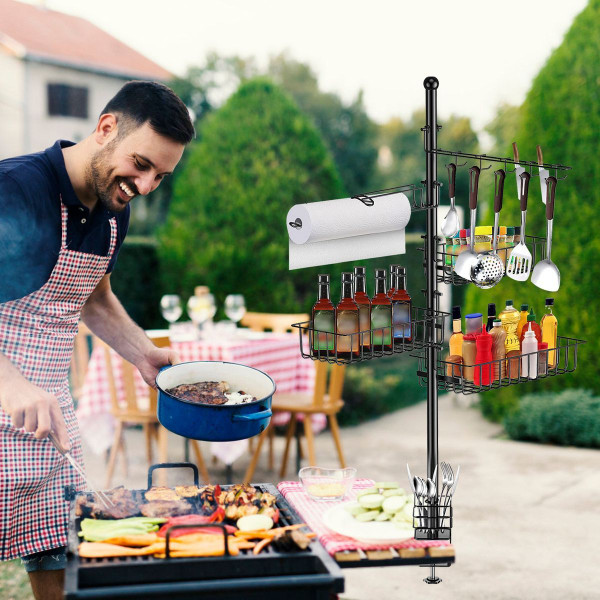 5-in-1 Outdoor BBQ Accessories Caddy Storage Rack product image