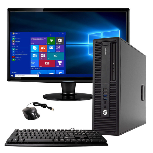 HP 800G2 Intel i5 8GB 240GB Computer with 22" LCD Monitor product image