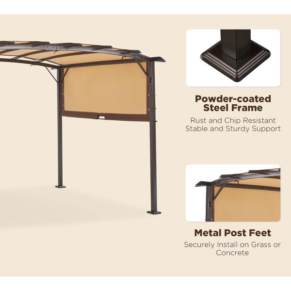 12 x 9-Foot Outdoor Retractable Pergola Canopy product image