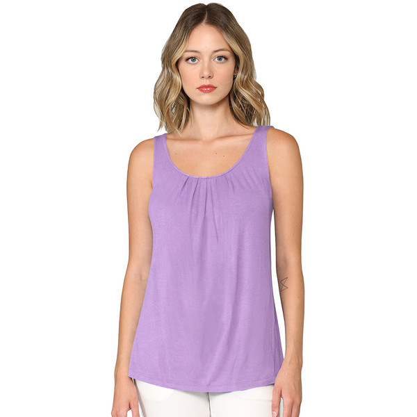 Women's Pleated Front Scoop Neck Shell Tank product image
