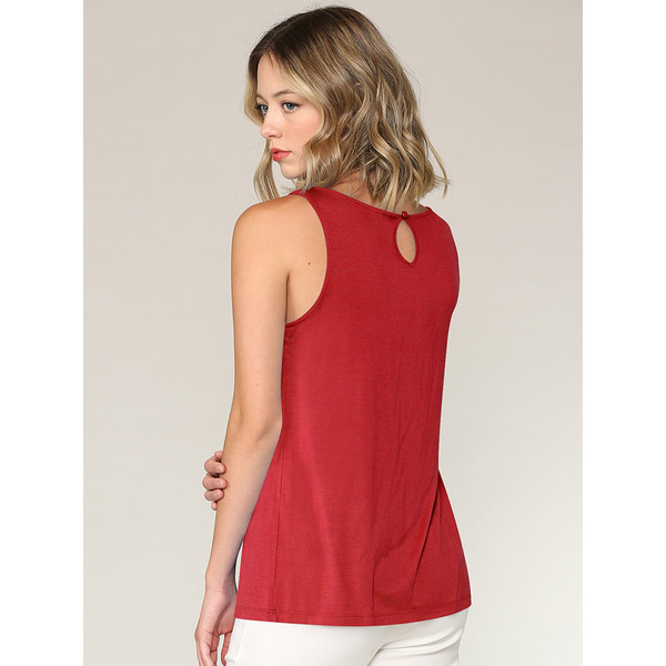 Women's Pleated Front Scoop Neck Shell Tank product image