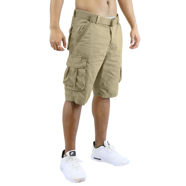 Men's Distressed Belted Cotton Cargo Shorts product image