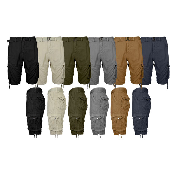Men's Distressed Belted Cotton Cargo Shorts product image