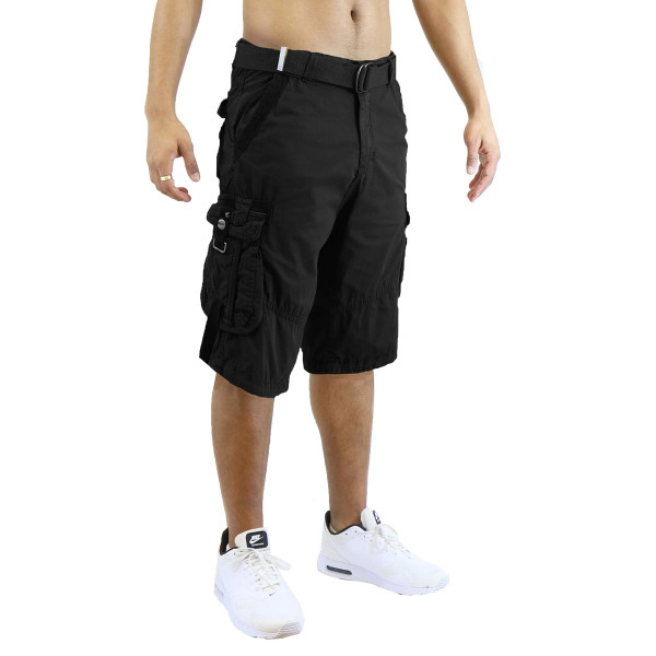 Men's Distressed Belted Cotton Cargo Shorts product image