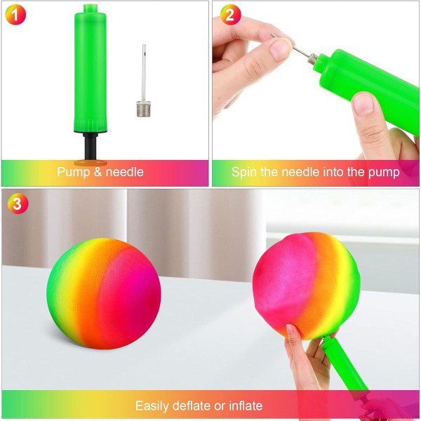 Waloo® 9-Inch Rainbow Playground Ball (2 or 4-Pack) with Hand Pump product image