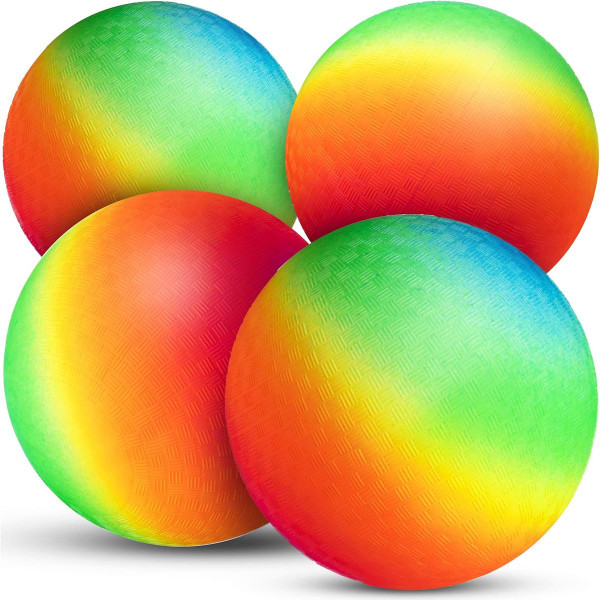 Waloo® 9-Inch Rainbow Playground Ball (2 or 4-Pack) with Hand Pump product image