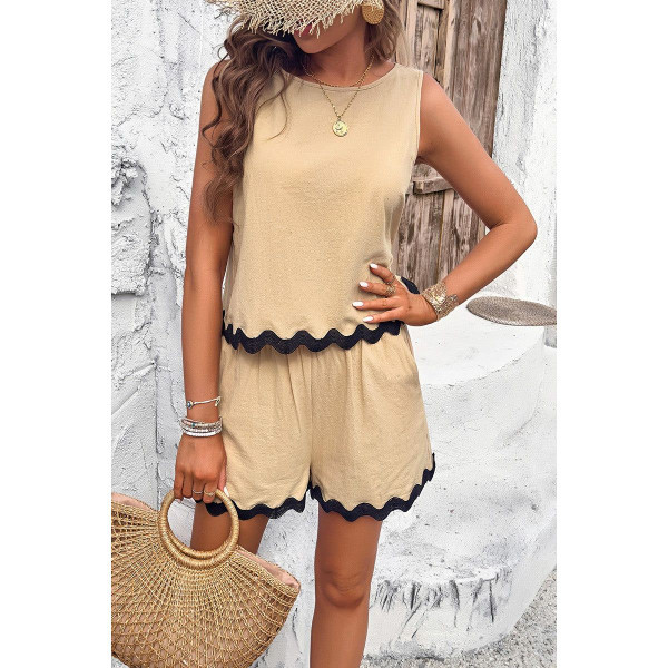 Women's 2-Piece Wave Cut Top and Shorts Set product image