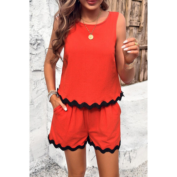 Women's 2-Piece Wave Cut Top and Shorts Set product image