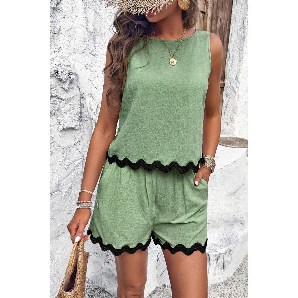 Women's 2-Piece Wave Cut Top and Shorts Set product image
