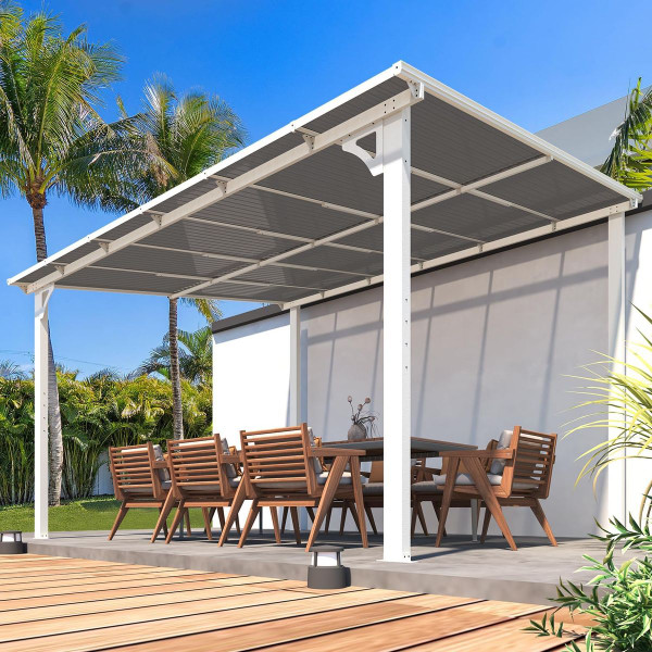 Wall-Mounted Patio Gazebo with Roof product image