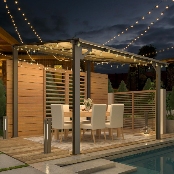 Wall-Mounted Patio Gazebo with Roof product image