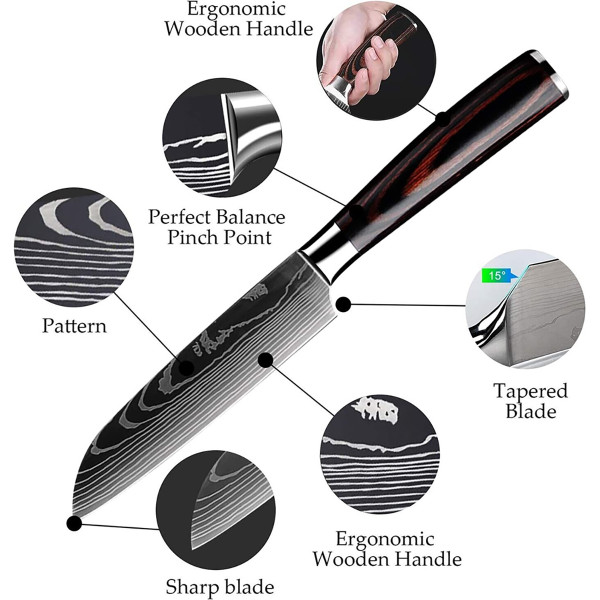 7-Piece High Carbon Steel Knife Set with Knife Sharpener product image