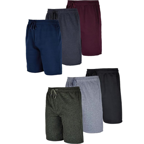 Men's Fleece Lounge Shorts with Pockets (3Pack) Pick Your Plum