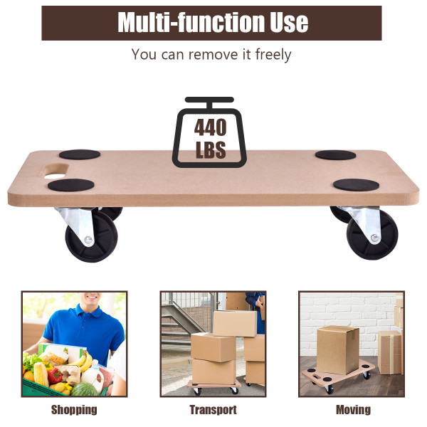 440-Pound Wood Platform Dolly (1, 2 or 4-Pack) product image