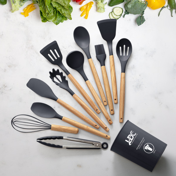 35-Piece Wooden Non-Stick Kitchen Utensils Set, BPA-Free product image