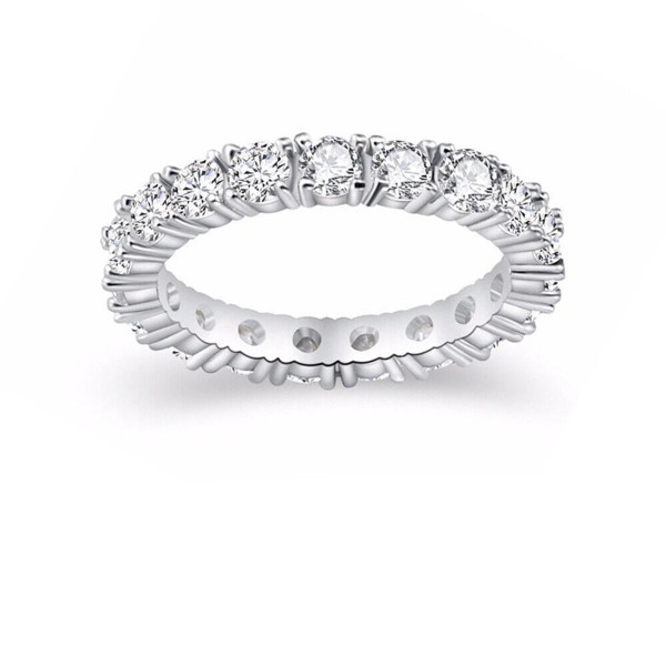 Sterling Silver Plated Eternity Engagement Ring product image