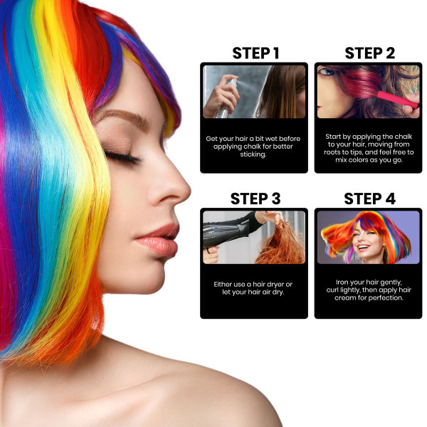 Washable Assorted Hair Chalk Set (2-Pack) product image