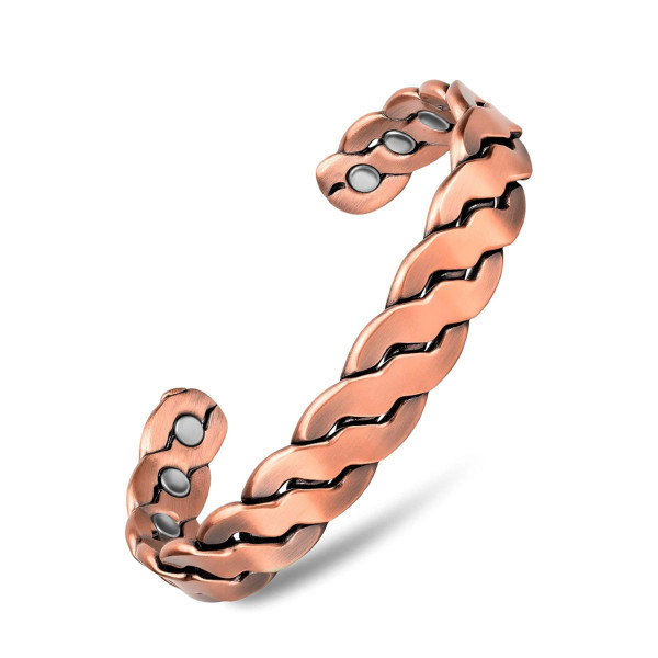 Adjustable Copper Twist Cuff Therapy Bracelet product image
