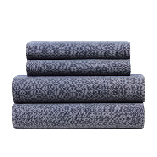 Kathy Ireland® 4-Piece Herringbone Twill Cotton Rich Sheet Set product image