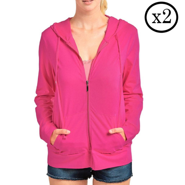 Women's Thin Zip-up Hoodie Jacket (2-Pack) product image