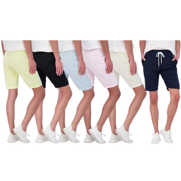 Women's Cotton French Terry Bermuda Shorts with Pockets (6-Pair) product image