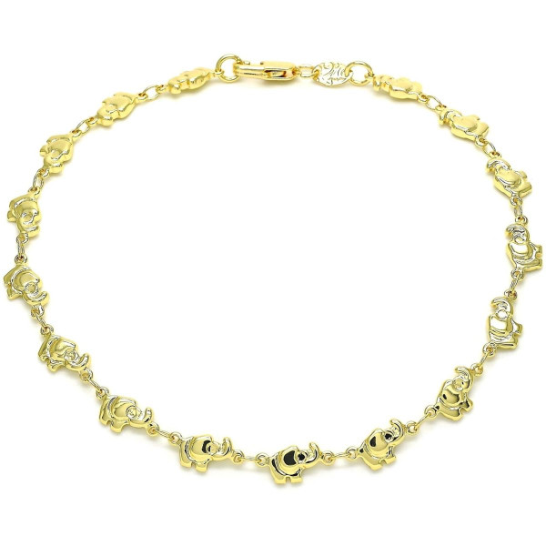18K Gold-Filled High-Polish 10-Inch Elephant Link Anklet product image