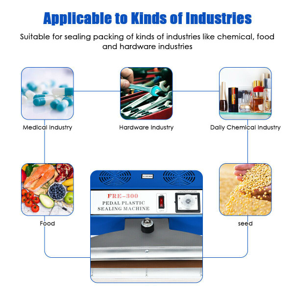 110V 12-Inch Foot Pedal Impulse Sealer Machine with Cutter product image