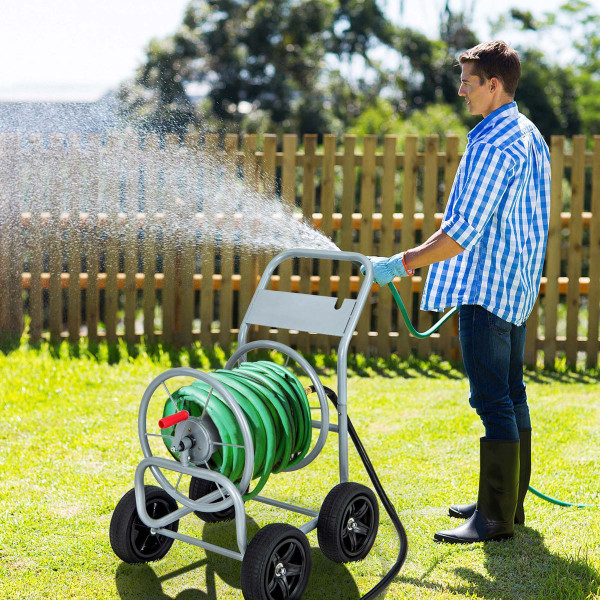 Garden Water Hose Reel Cart with 4 Wheels and Non-slip Grip product image