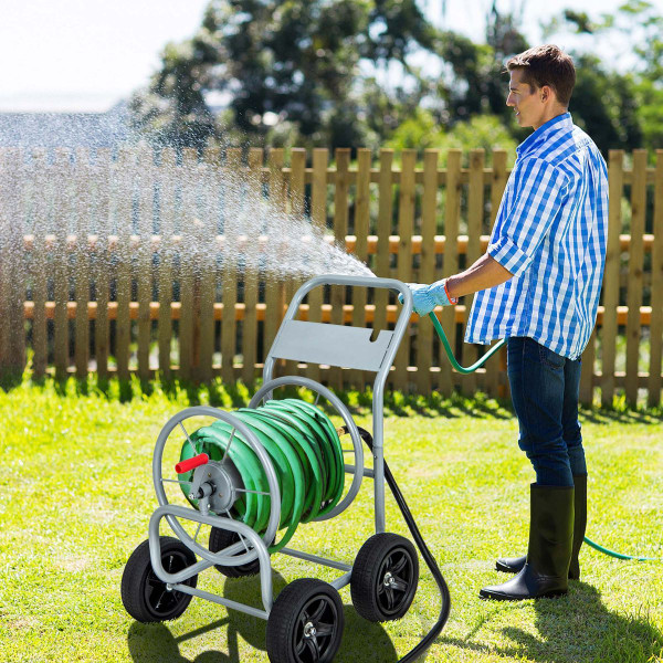Garden Water Hose Reel Cart with 4 Wheels and Non-slip Grip product image