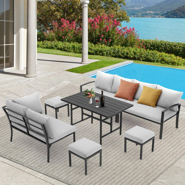 7-Piece Modular L-Shaped Sectional Sofa with Coffee Table product image