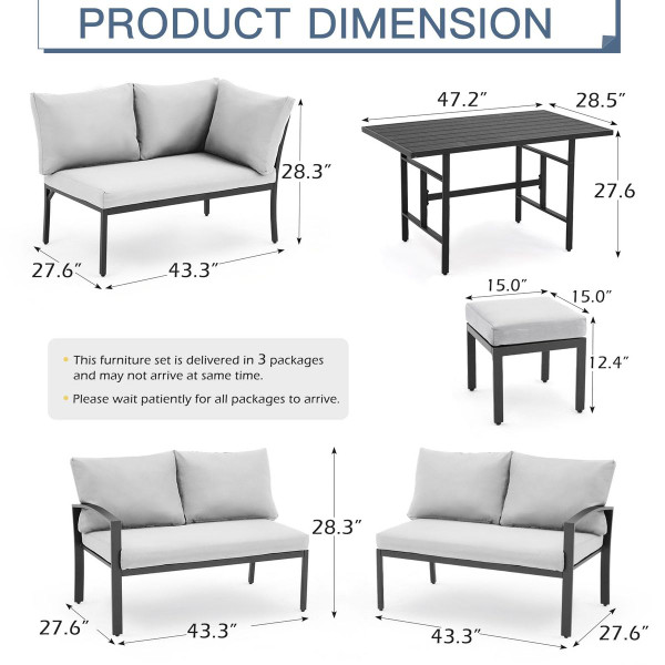 7-Piece Modular L-Shaped Sectional Sofa with Coffee Table product image