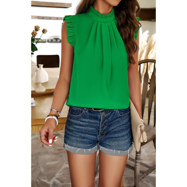 Women's Elegance in Ruffles Cap Sleeve Blouse product image